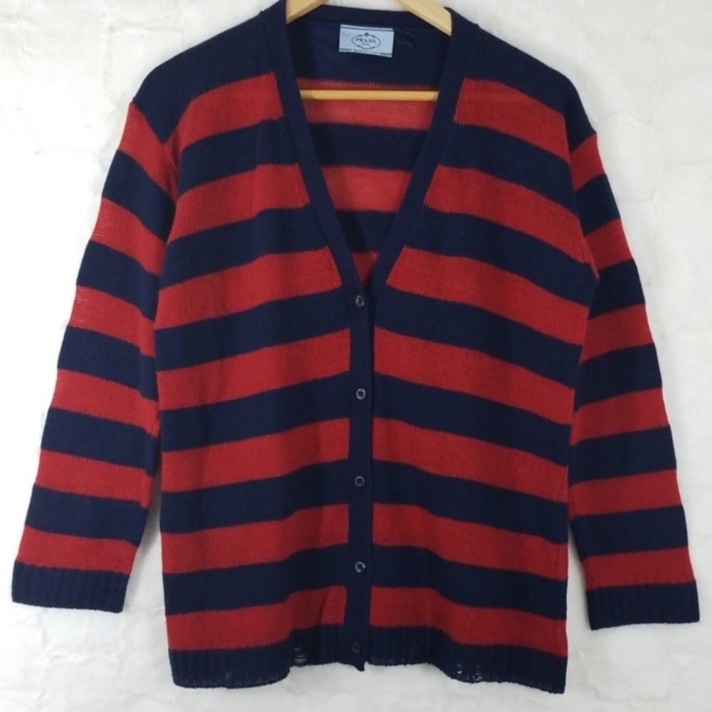 Prada Striped Cardigan